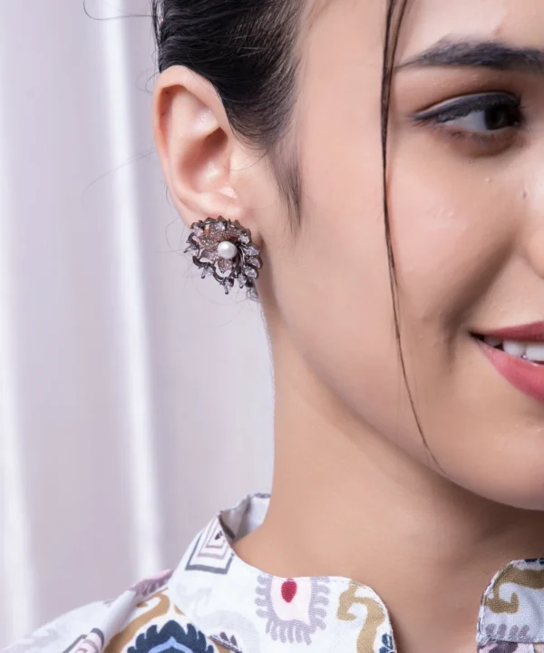 Alloy Enamel Green Glass Water Drop Earring - Image 3