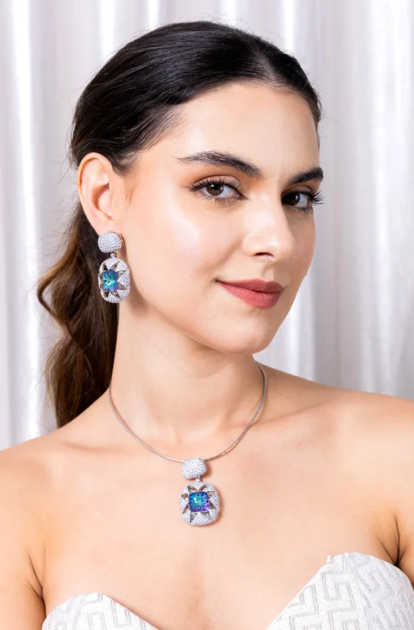Blue Pota Stone Pendant Set - Image 4