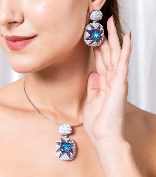 Tasmaye Celestia nano setting Silver Pendant Set - Image 3