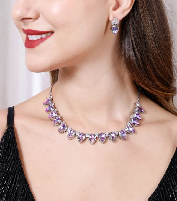 Tasmaye Celestia purple shade Necklace Set - Image 3