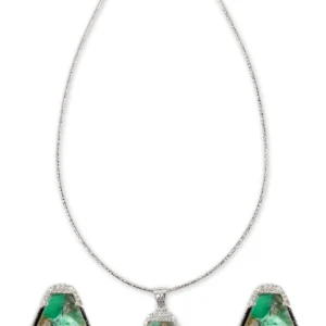 Green Pota Stone Pendant Set