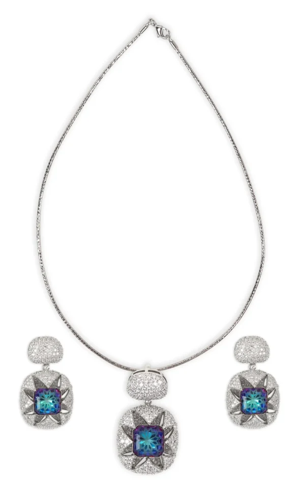 Tasmaye Celestia nano setting Silver Pendant Set