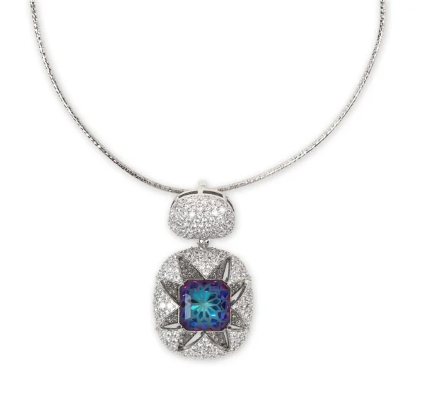 Blue Pota Stone Pendant Set - Image 2